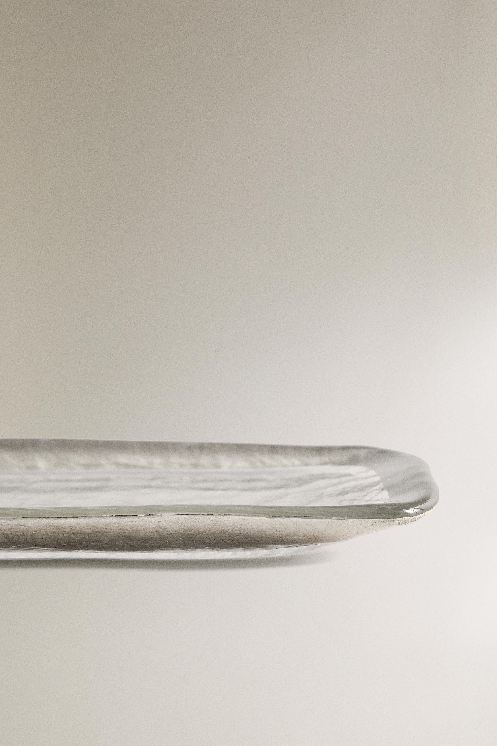 GOLD RIM GLASS SERVING DISH | Zara US