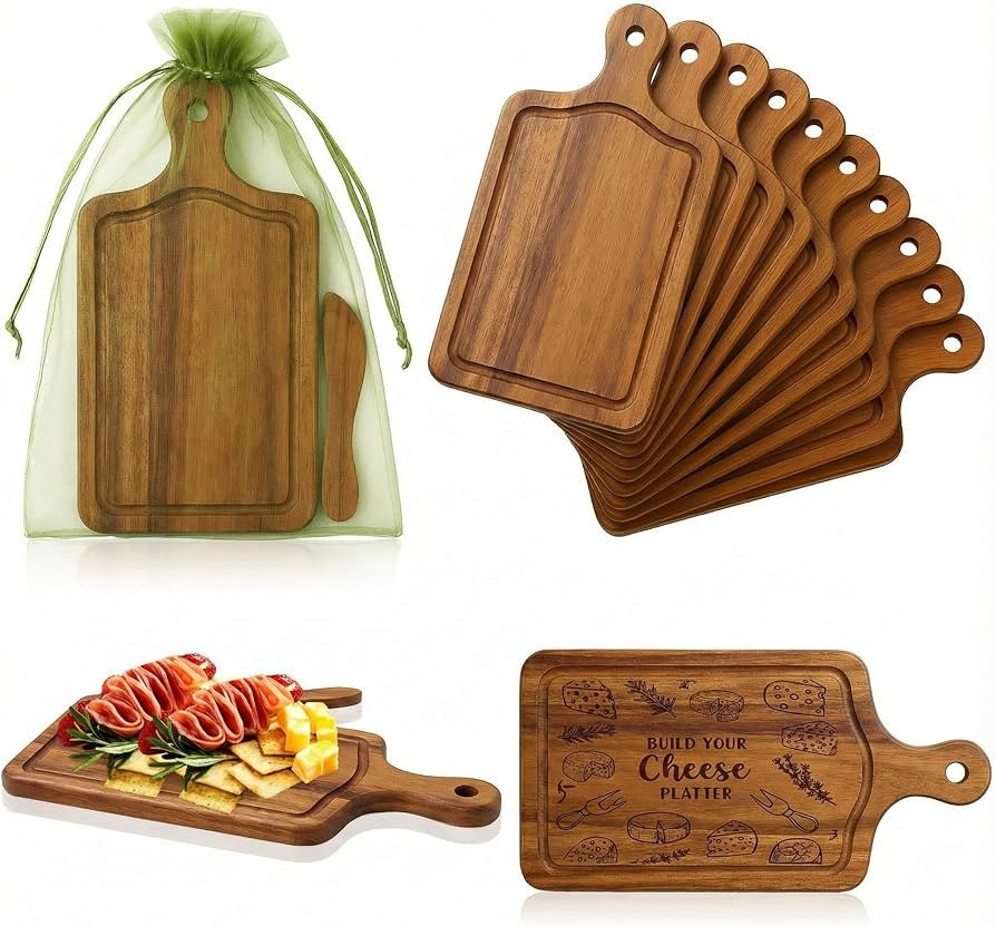 Nuenen 10 Pcs Mini Wooden Charcuterie Board Bulk, Small Wood Cutting Board for Crafts Laser Engra... | Amazon (US)