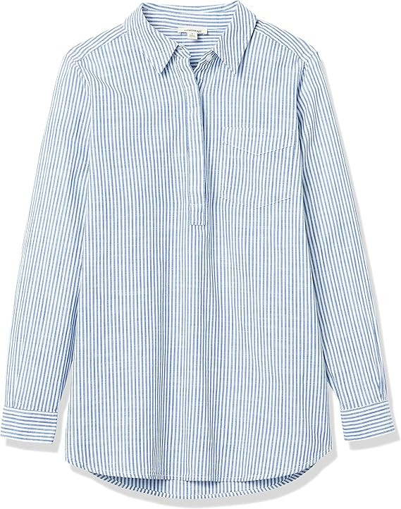 Goodthreads Women's Washed Cotton Long-Sleeve Popover Tunic | Amazon (US)