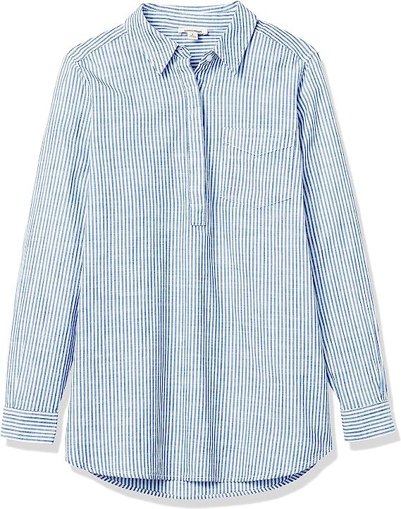 Goodthreads Women's Washed Cotton Long-Sleeve Popover Tunic | Amazon (US)
