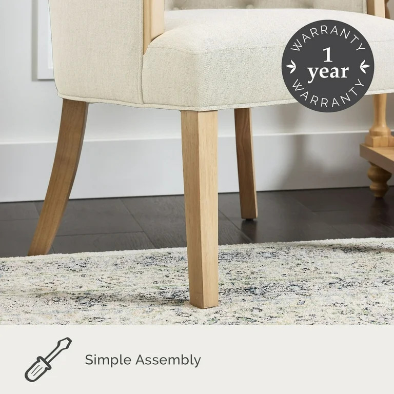 My Texas House Raveena Upholstered Accent Chair, Oat | Walmart (US)