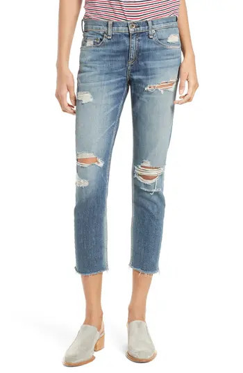 Women's Rag & Bone/jean The Dre Capri Slim Boyfriend Jeans, Size 24 - Blue | Nordstrom