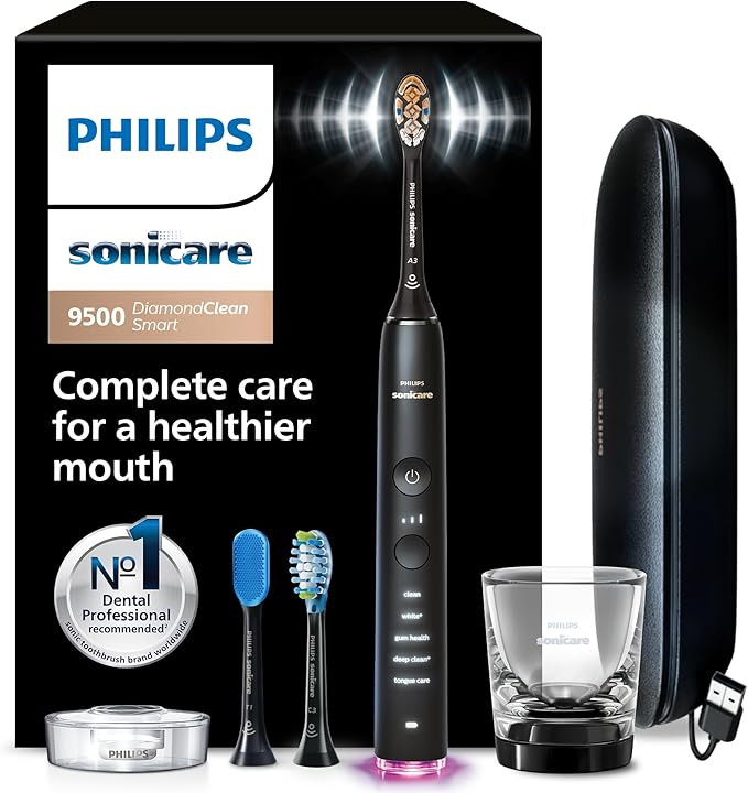 Philips Sonicare DiamondClean Smart 9500 Electric Toothbrush - Sonic Toothbrush with App, Pressur... | Amazon (US)