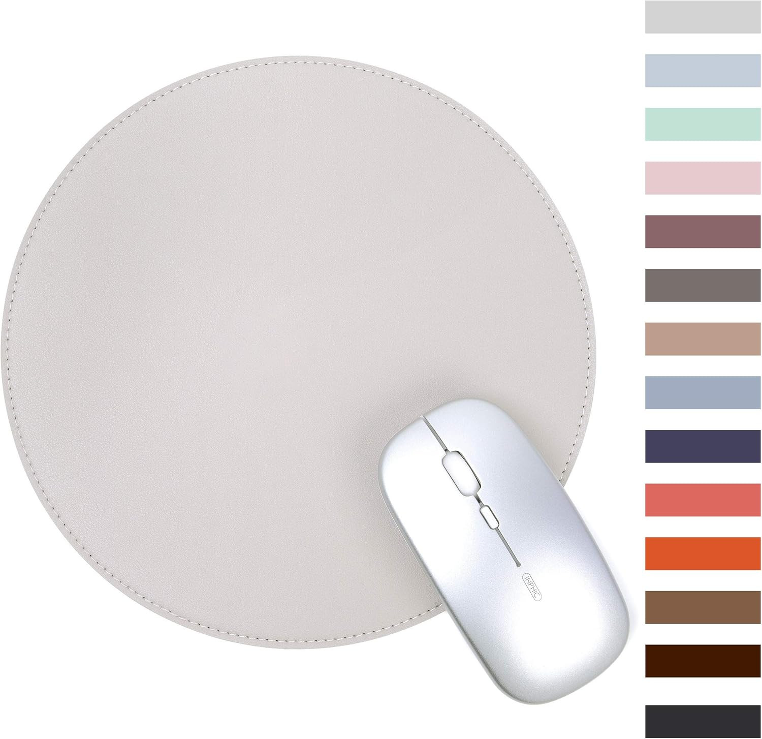 Oterri Round Mouse Pad,Non-Slip Mouse Mat with Premium Stitched Edge ,Waterproof Thickened PVC Le... | Amazon (US)