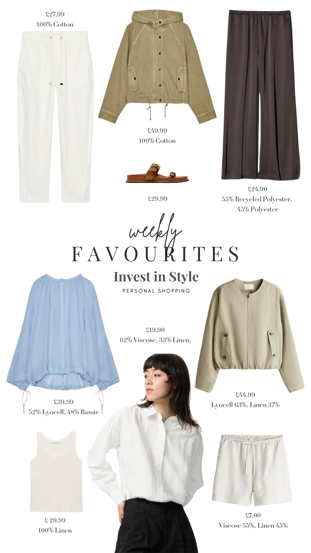 Weekly Favourites ☀️ 

Summer Style, Summer Outfit Inspiration, Holiday Style, Holiday Inspiration, Summer Jacket, Sandals, Linen Trousers, Blouse, Satin Trousers, Vest Top 

 

#LTKuk #LTKeurope #LTKsummer