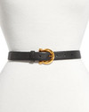 Click for more info about Women's Gancini Buckle Leather Belt