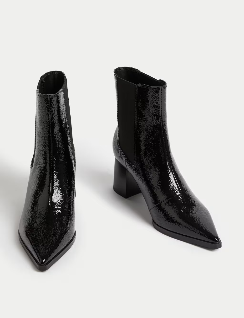 Patent Leather Chelsea Block Heel Boots | Marks & Spencer (UK)
