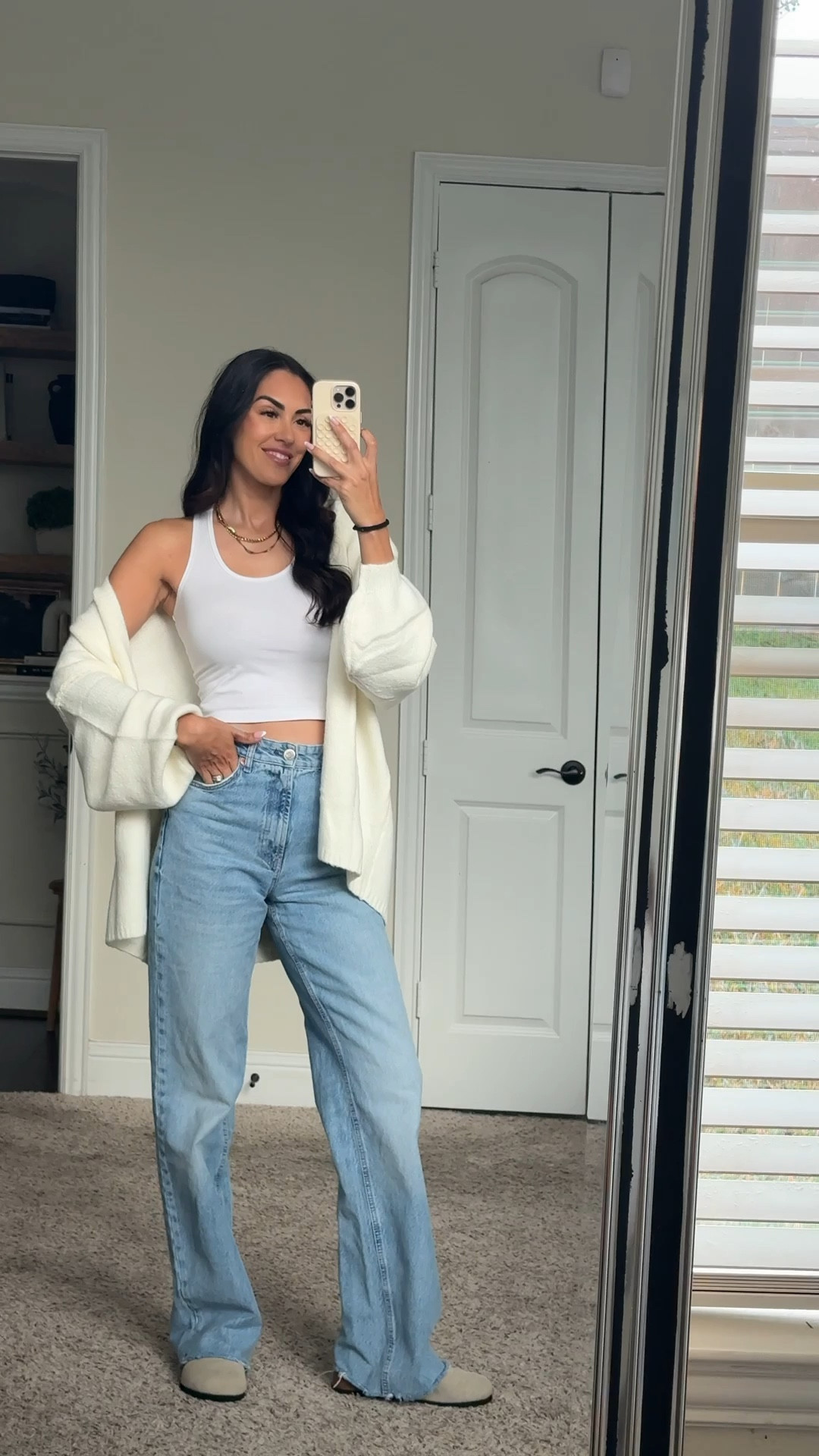 Small tank
Medium cardigan 
