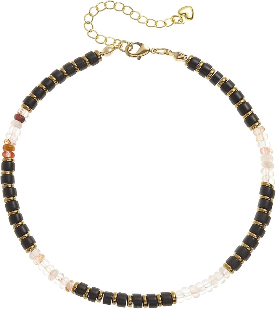 XIJIN Natural Stone Beaded Anklets for Women Handmade Beach Boho Turquoise Beads Ankle Bracelet J... | Amazon (US)
