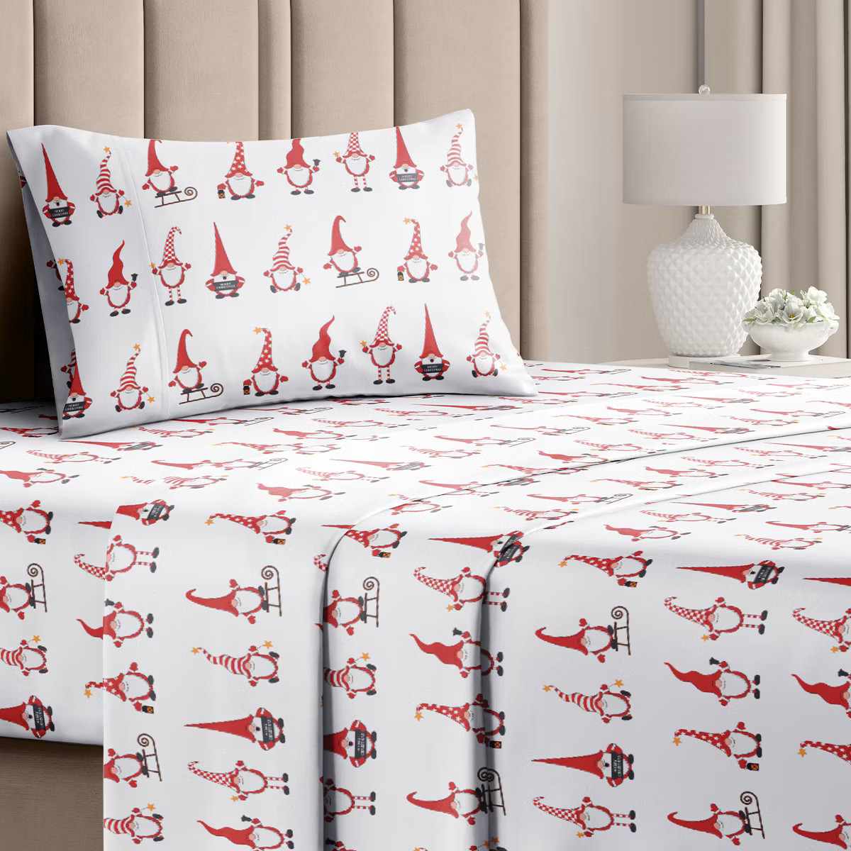 4 Piece Christmas Pattern Sheet Set - Soft, Wrinkle-Resistant Holiday Bedding - CGK Linens | Target