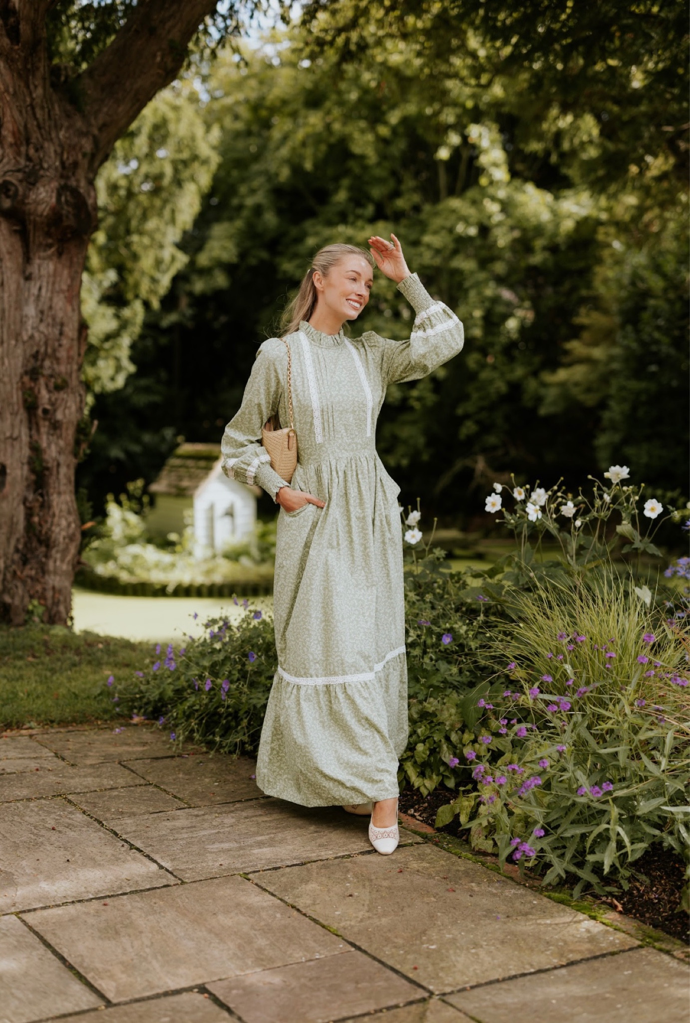 green emerald velvet dress Joanie Printed Midi Dress main image 1