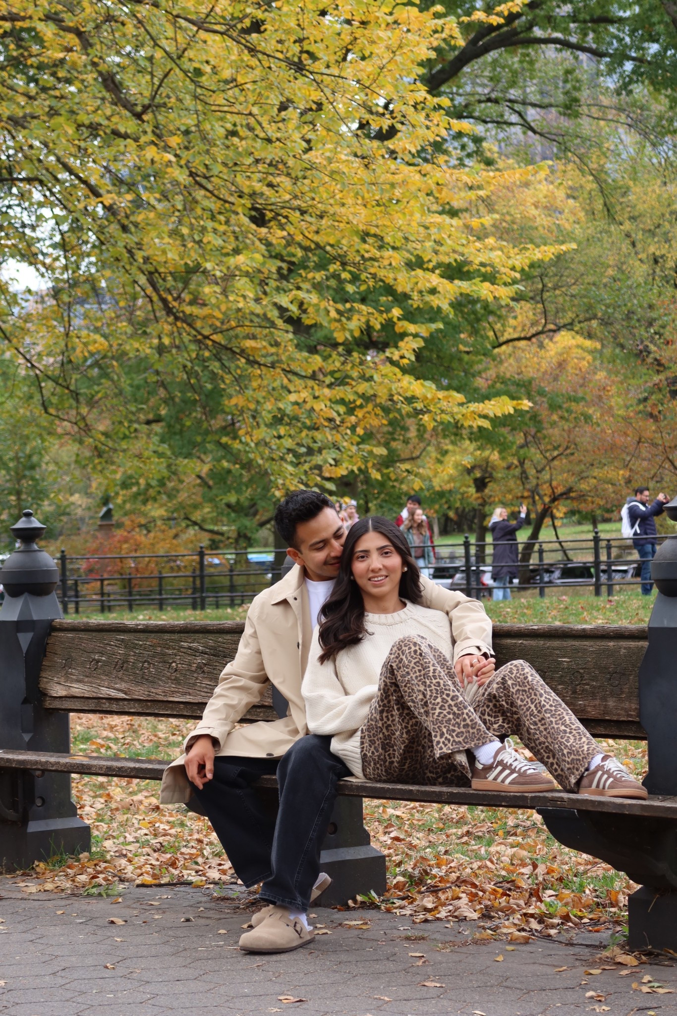 fall outfit, fall fashion, leopard pants, knit sweater