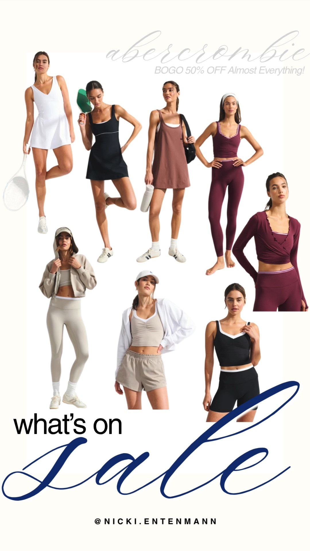 Refresh your workout wardrobe with Abercrombie’s Buy One, Get One 50% Off sale featuring sleek exercise dresses, matching active sets, athletic shorts, and cozy zip up layers perfect for sports, gym, or casual days. #abercrombie #abercrombiestyle #activewear #athleisure #salealert #bogodeals #workoutwear #gymfit #shoppinghaul #fashionfinds 👟🎽🧥 

 #LTKootd #LTKActive #LTKSaleAlert