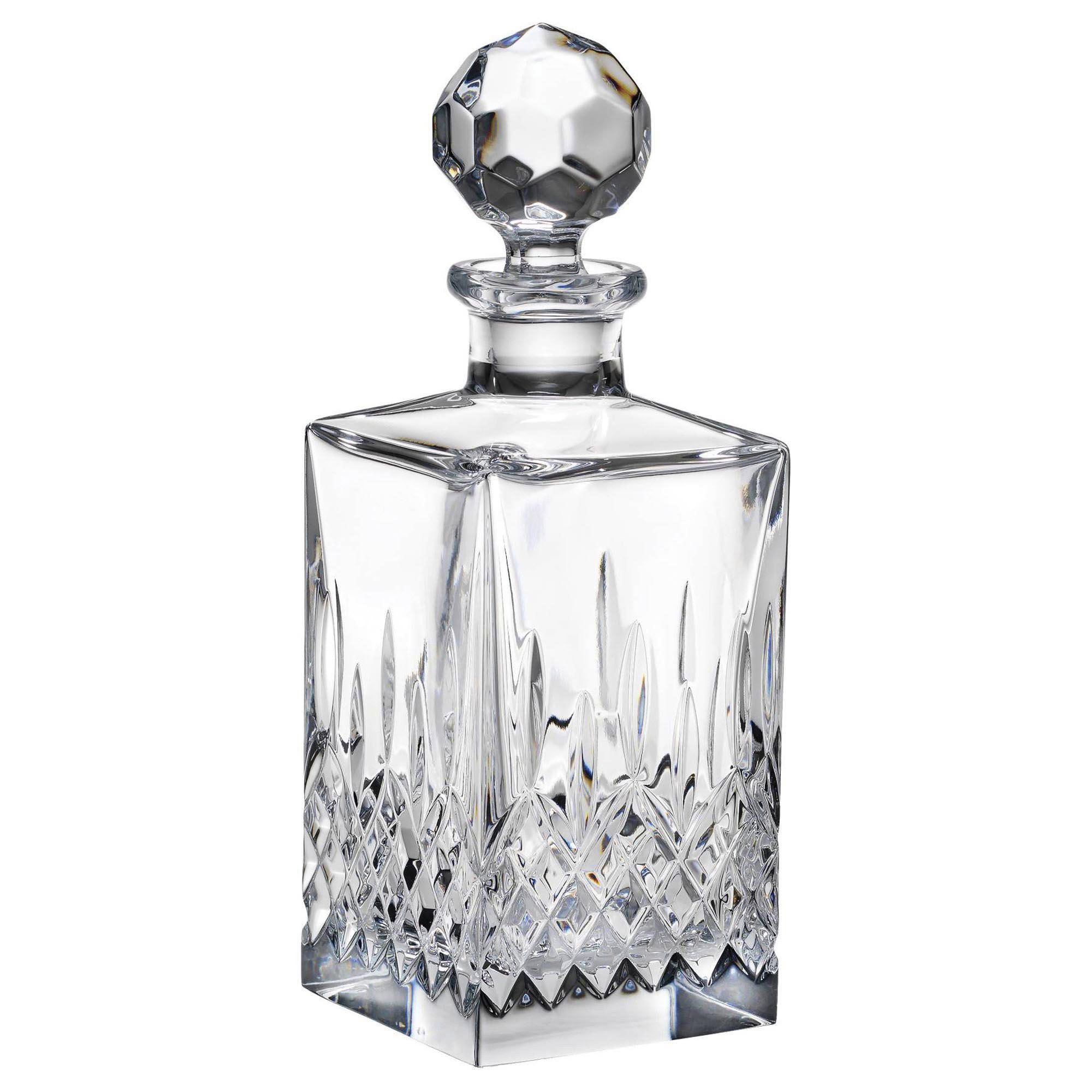 Lenox Reed & Barton Soho Modern Classic Clear Glass Square Decanter | Kathy Kuo Home