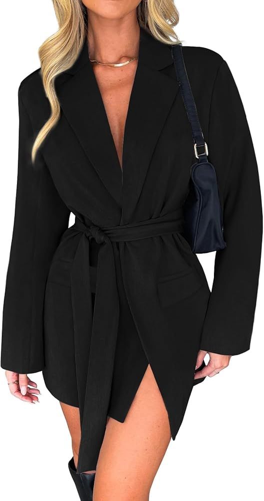 ZESICA Women's 2023 Blazers Long Sleeve Lapel Open Front Oversized Business Work Office Jackets B... | Amazon (US)