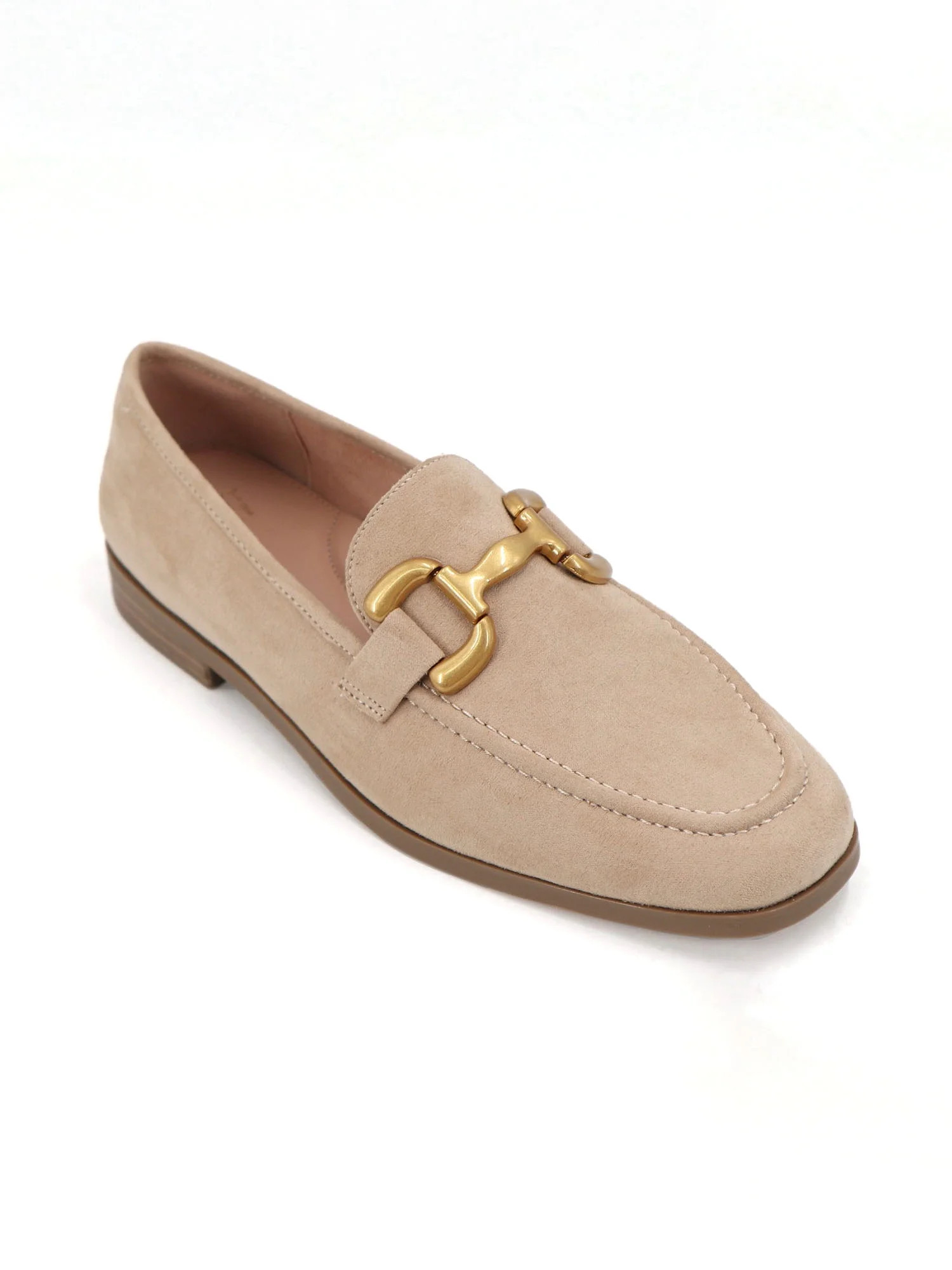 Time and Tru Women's Faux Microsuede Buckle Loafers, Sizes 6-11 - Walmart.com | Walmart (US)