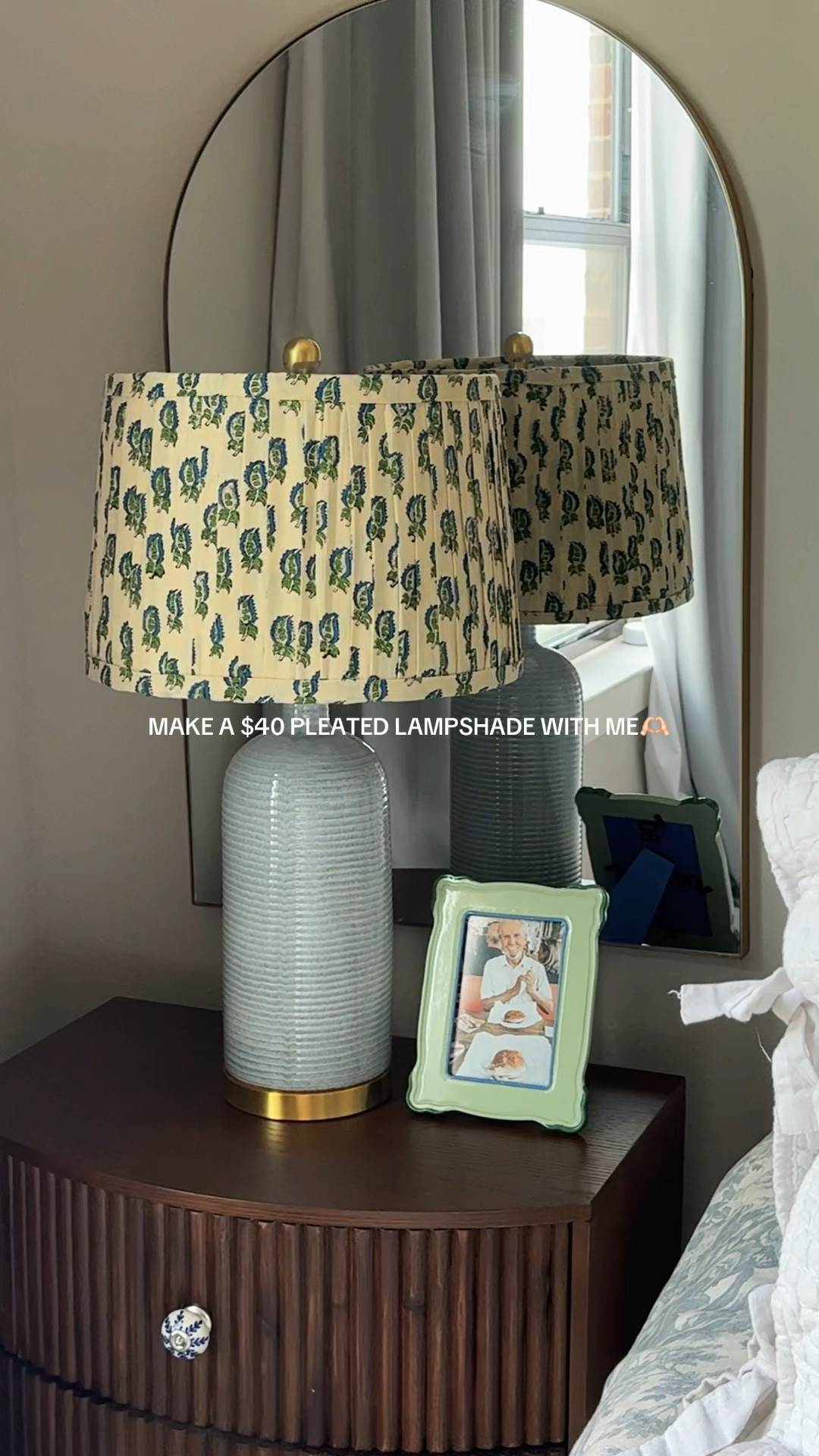 A little DIY pleated lampshade look!