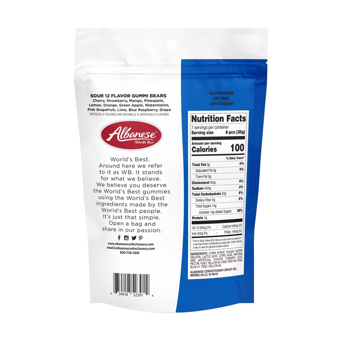 Albanese World's Best Sour 12 Flavor Gummi Bears Candy - 8oz | Target