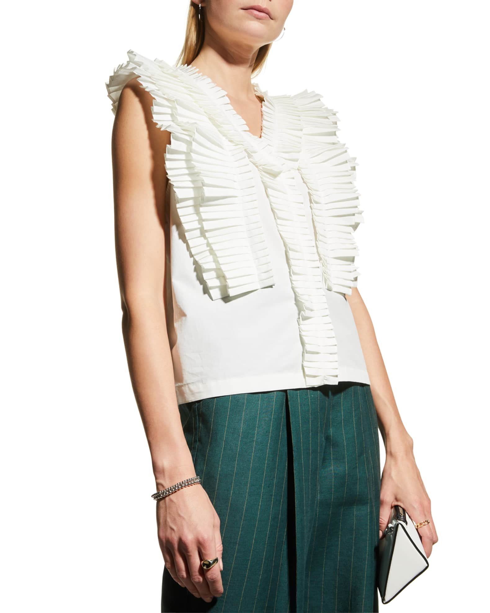 Rohe Janique Pleated Sleeveless Top | Neiman Marcus