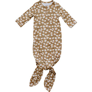 Mustard Floral Bamboo Knot Gown | Mebie Baby