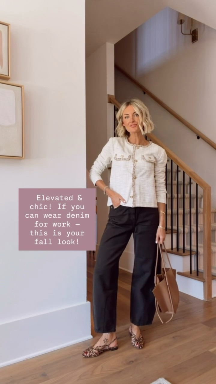 If you can wear denim for work, I love this outfit for fall! It’s super chic & elevated! Wearing XS/4!

Loverly Grey, Target, Ann Taylor, black jeans, barrel jeans, fall workwear, cream cardigan, leopard print

#LTKSeasonal #LTKWorkwear