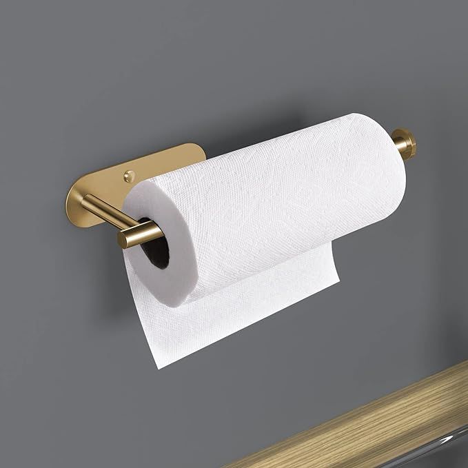 VAEHOLD Self Adhesive Paper Towel Holder Under Cabinet Mount, Wall Mounted Paper Towel Roll Holde... | Amazon (US)