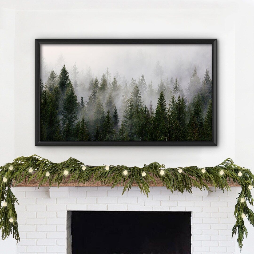 Samsung Frame TV Art. Instant Download. Evergreen Trees. - Etsy | Etsy (US)