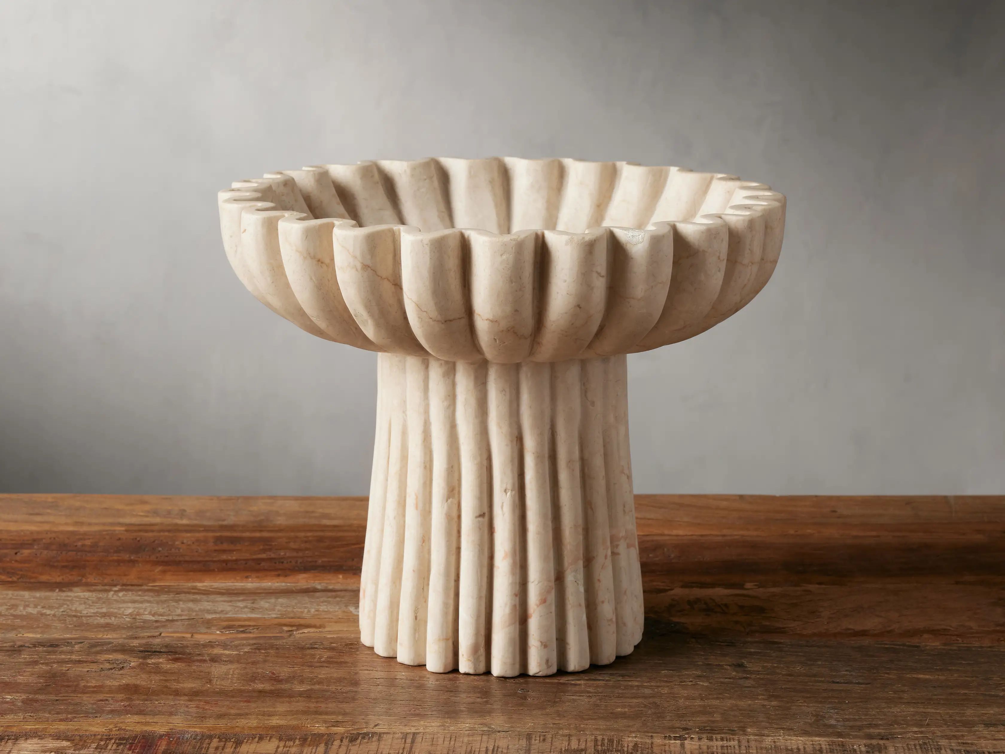 Edel Ruffle Footed Bowl in Cream | Arhaus