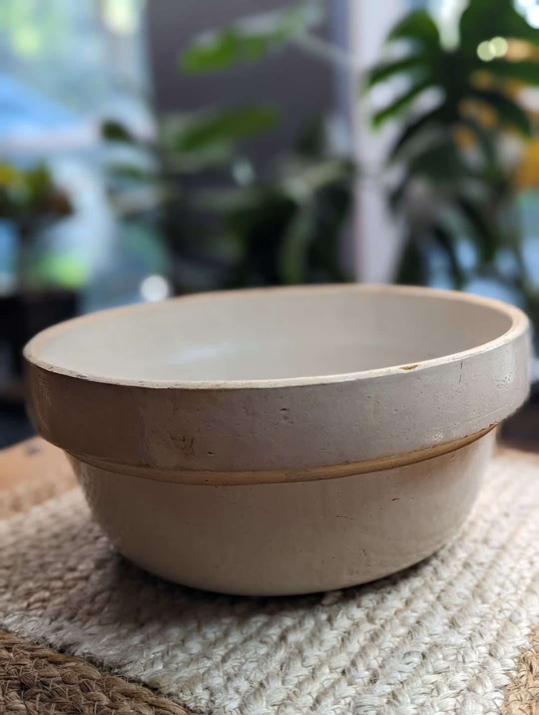 Antique Primitive Crock Stoneware Bowl Salt Glazed | Etsy (US)