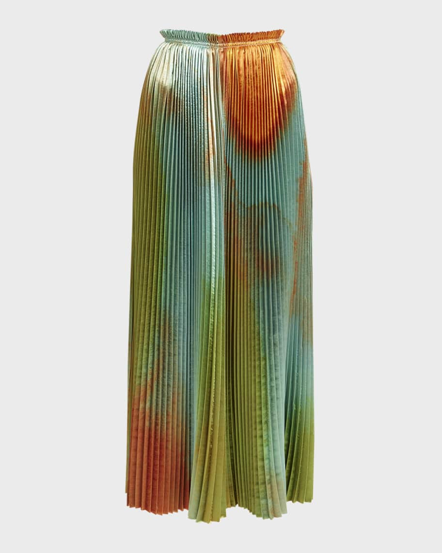 Ulla Johnson Giada Pleated Ombré Midi Skirt | Neiman Marcus