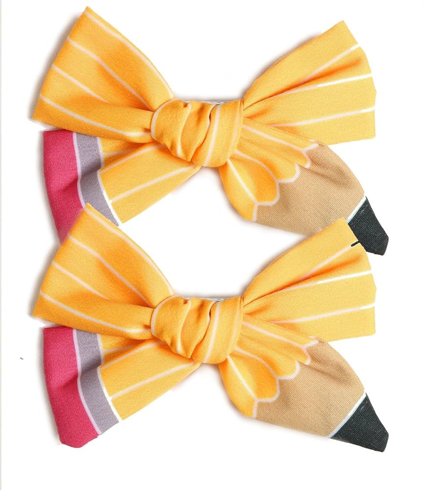 First Day of School Outfits Supplies Stuff for Girls,Pencil Hair Clips Hair Bow Hair Accessories ... | Amazon (US)