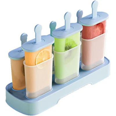 Popsicle Molds Set 6 Pieces Ice Popsicle Maker-BPA Free,Easy-Release Ice Pop Molds,Homemade Ice Cream Molds (Blue) | Wayfair North America