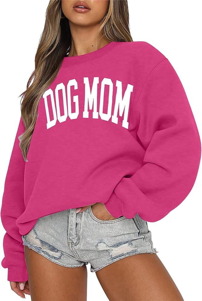 KNEYATTA Dog Mom Sweatshirt Women Dog Lover Sweatshirt Funny Graphic Fall Sweatshirts Mom Pullove... | Amazon (US)
