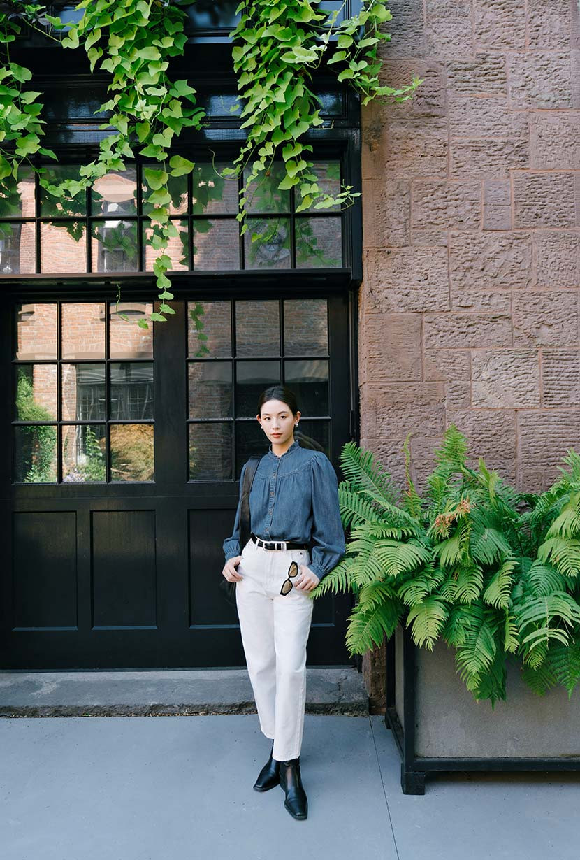 Bethany Denim Blouse - Indigo | Petite Studio NYC
