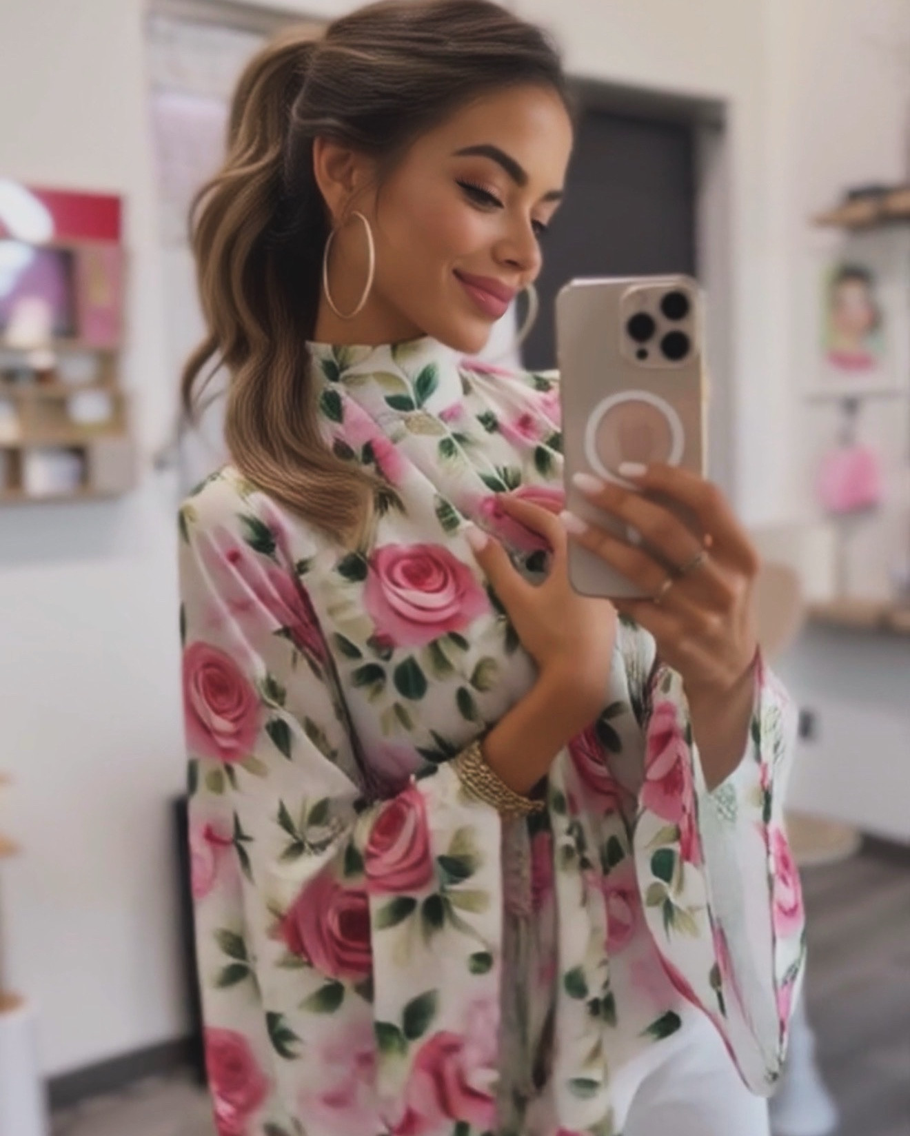 I’m so in love with this precious rose/floral blouse from @VICI 

I have it paired with my favorite white jeans today for work, but I would totally rock this with jean shorts and strappy gold heels for the weekend! 🩷🌹🥰

#LTKSaleAlert #LTKootd #LTKOver40