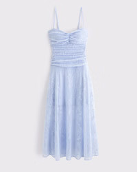 Drop-Waist Lace Midi Dress | Abercrombie & Fitch (US)
