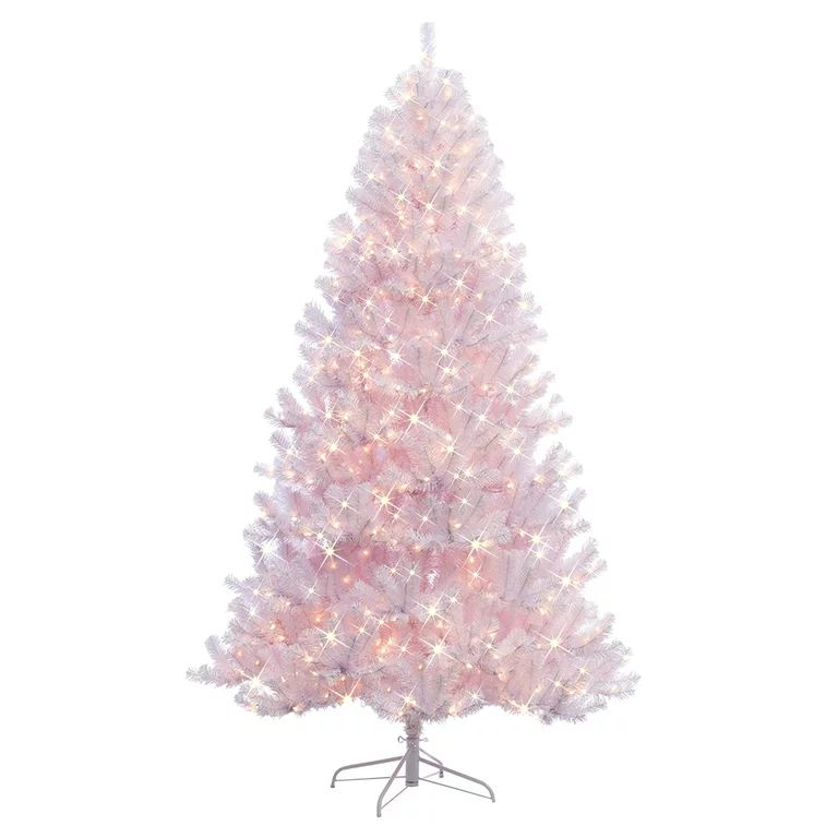 Puleo International 7.5 ft. Pre-lit Northern Fir White Artificial Christmas Tree with 600 UL list... | Walmart (US)