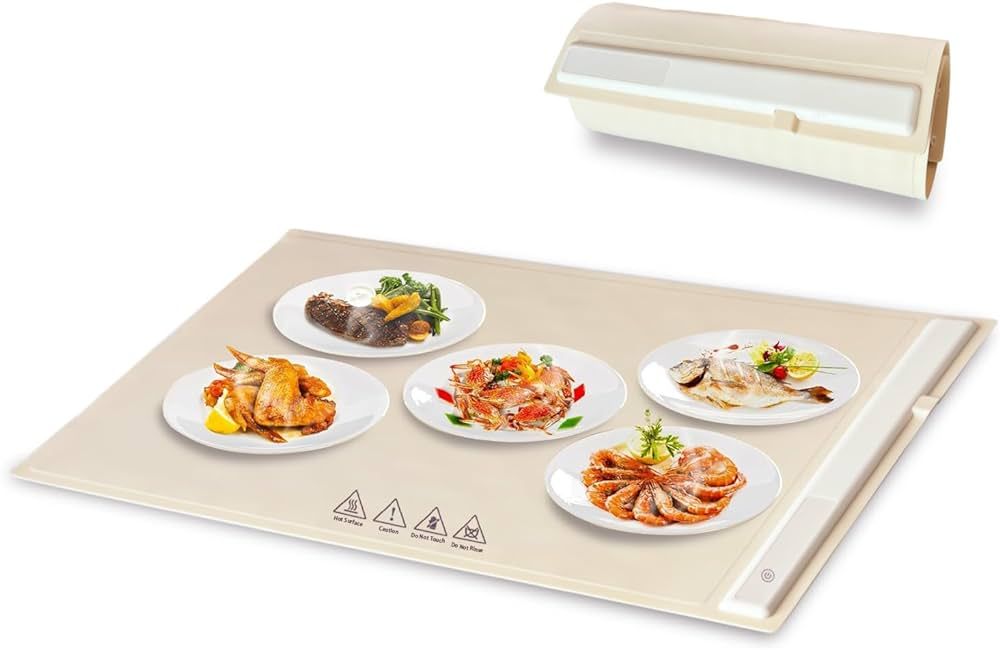Electric Warming Tray, Portable Foldable Warming Mat for Food, Silicone Warming Trays for Buffets... | Amazon (US)