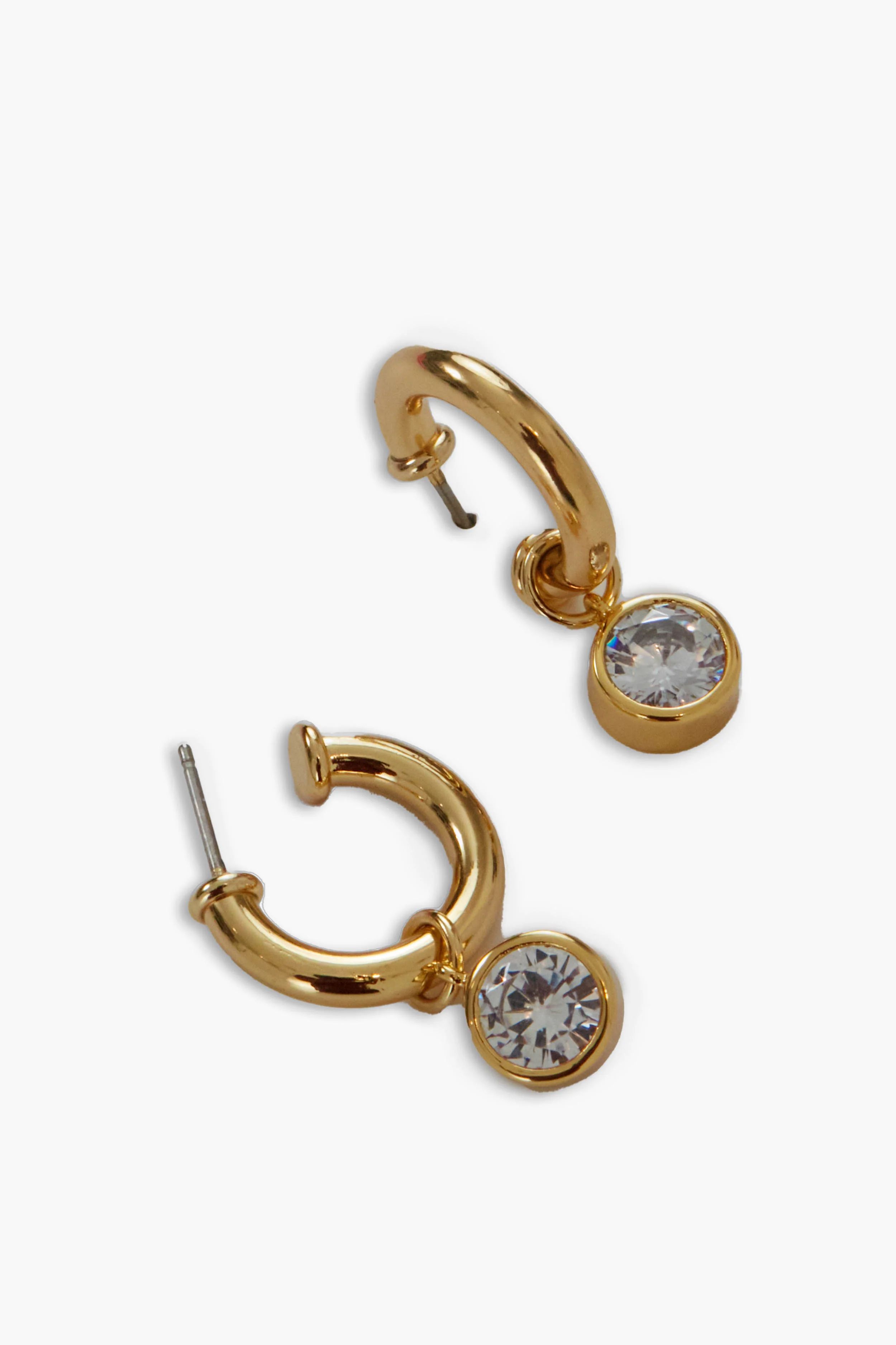 Bezel Crystal Mini Hoop Earrings | Tuckernuck (US)