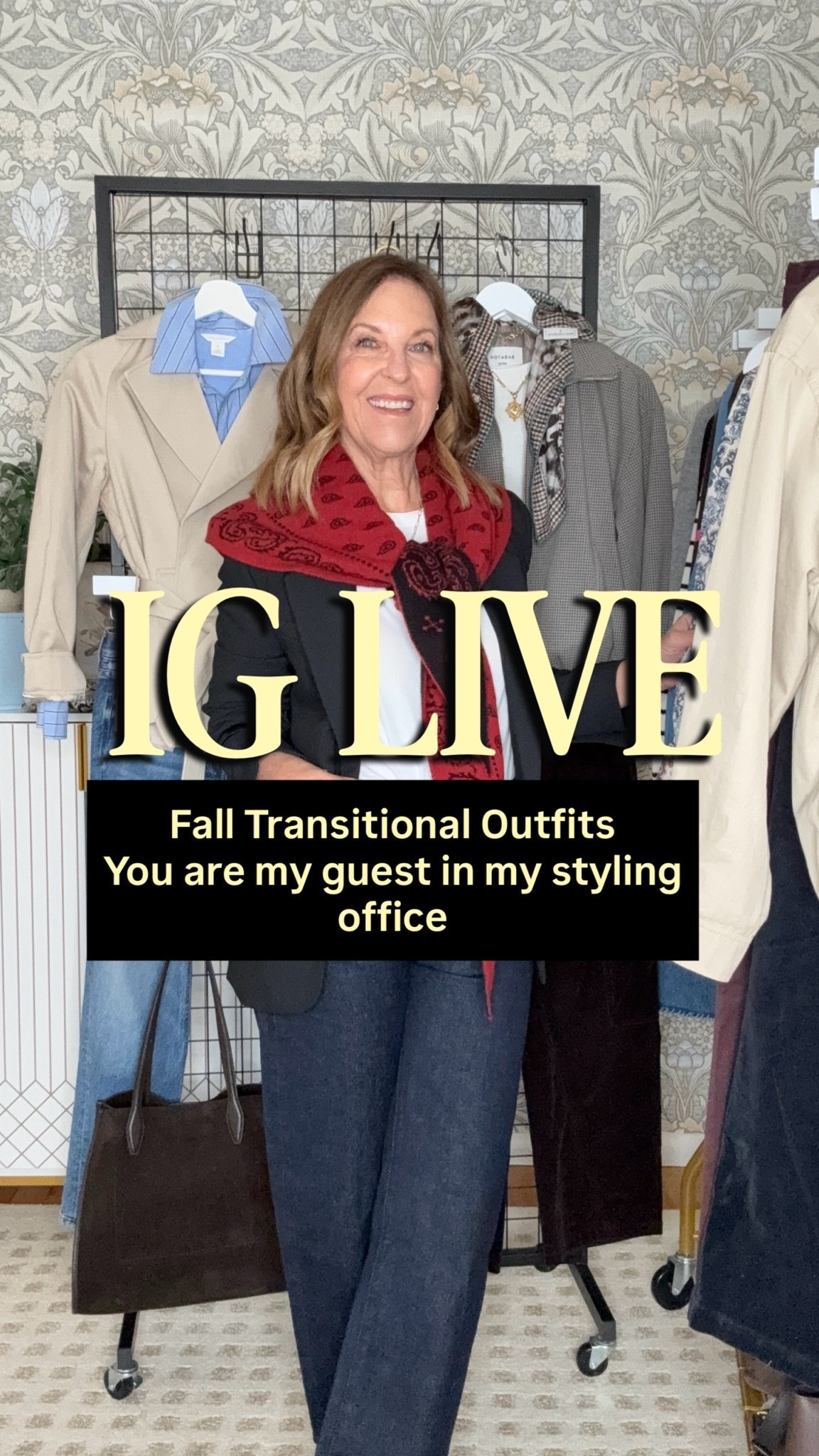 During today's IG Live, I shared new fall pants: corduroy, dark-wash barrel, burgundy straight & more. Plus, I shared beautiful accessories and jackets you can style with your new pants. 

IG Lives can be tricky, and today was one of those.  But I love having you join me in my styling office and as part of my community.  Thanks for being here and watching. 
Let me know what you are shopping for.  
xx Sandy

#LTKPetite #LTKOver40 #LTKSeasonal
