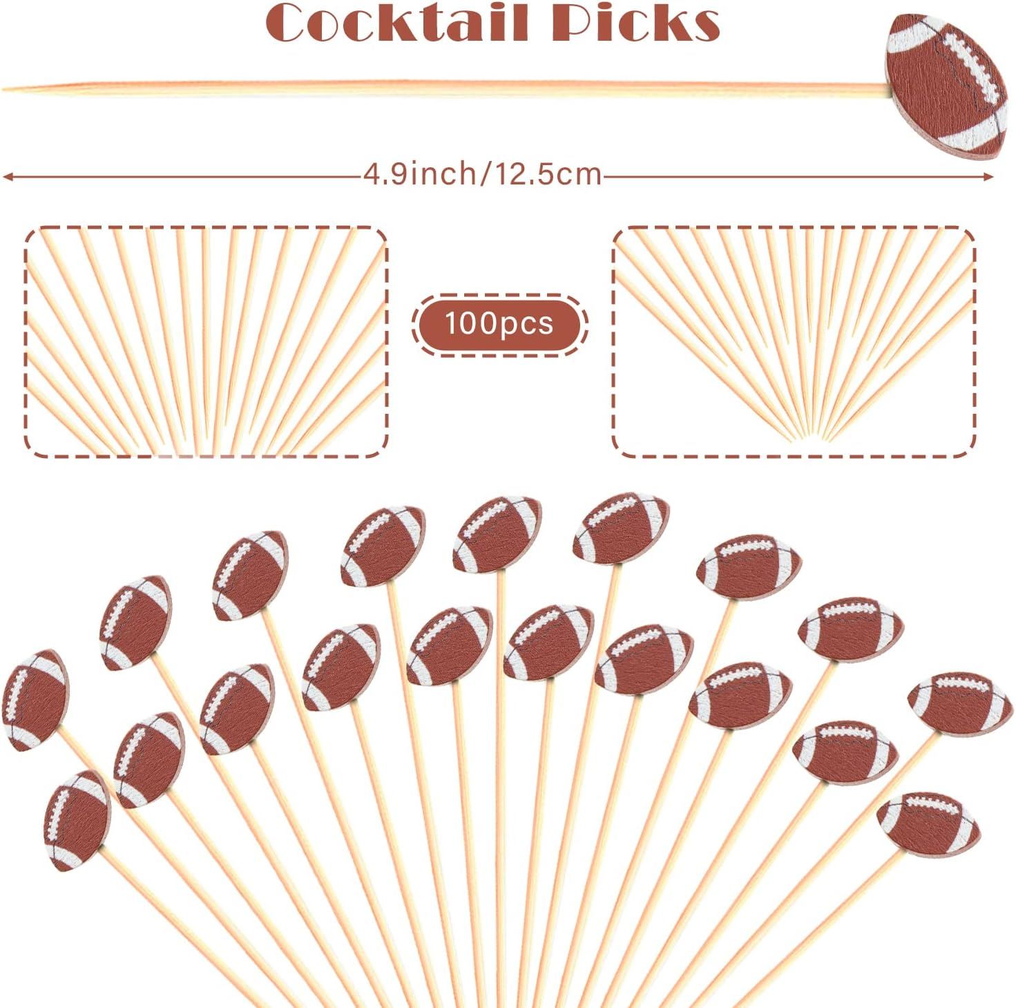 Crafterlife 100pcs Football Cocktail Picks Decorative Toothpicks Fruit Sandwich Skewers Dessert S... | Amazon (US)