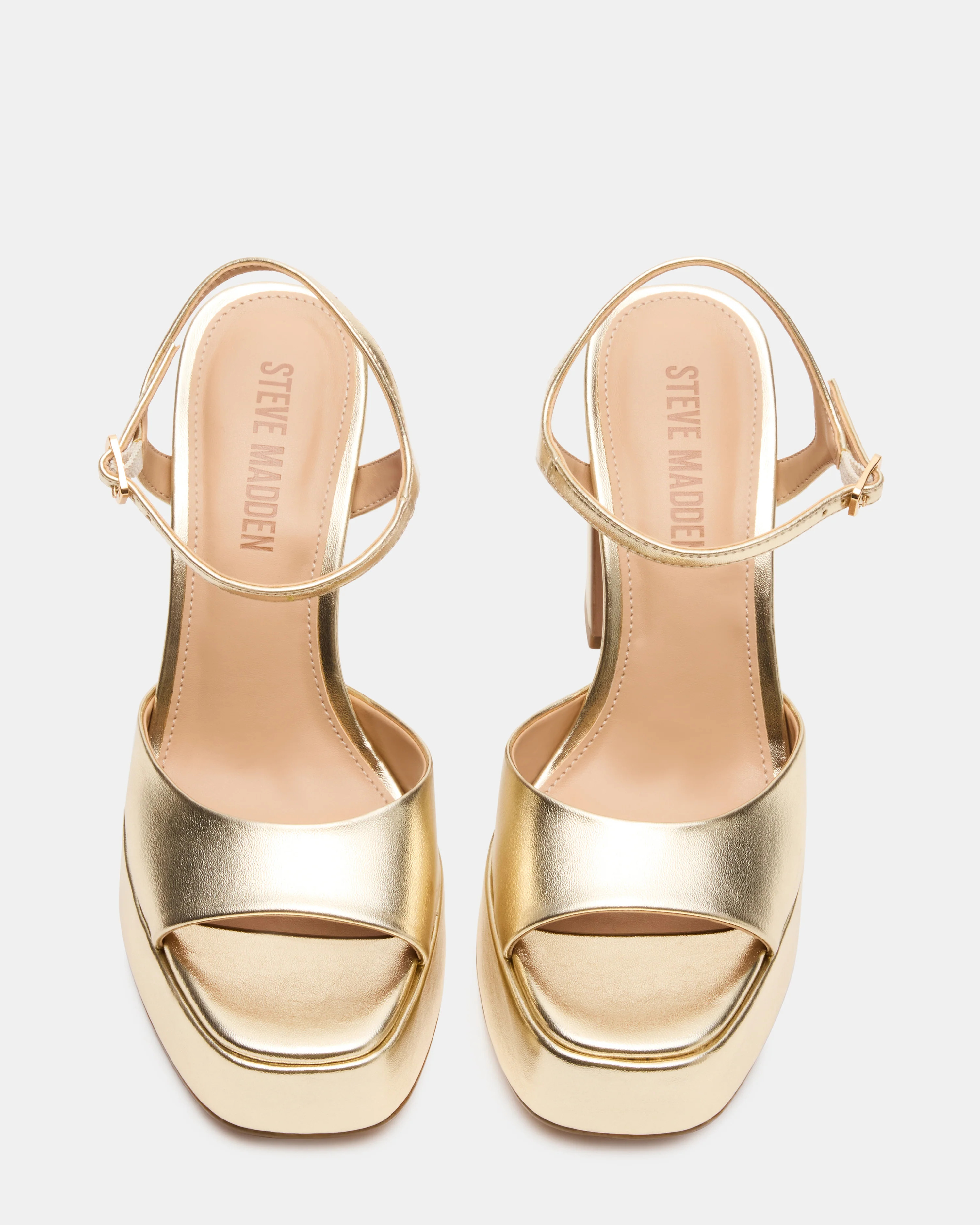 LIANDRA Champagne Women's Platform Square-Toe Strappy Heel | Steve Madden (US)