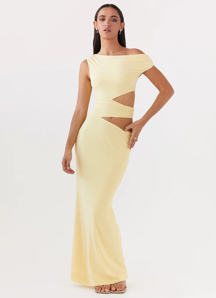Margot One Shoulder Maxi Dress - Yellow | Peppermayo (Global)