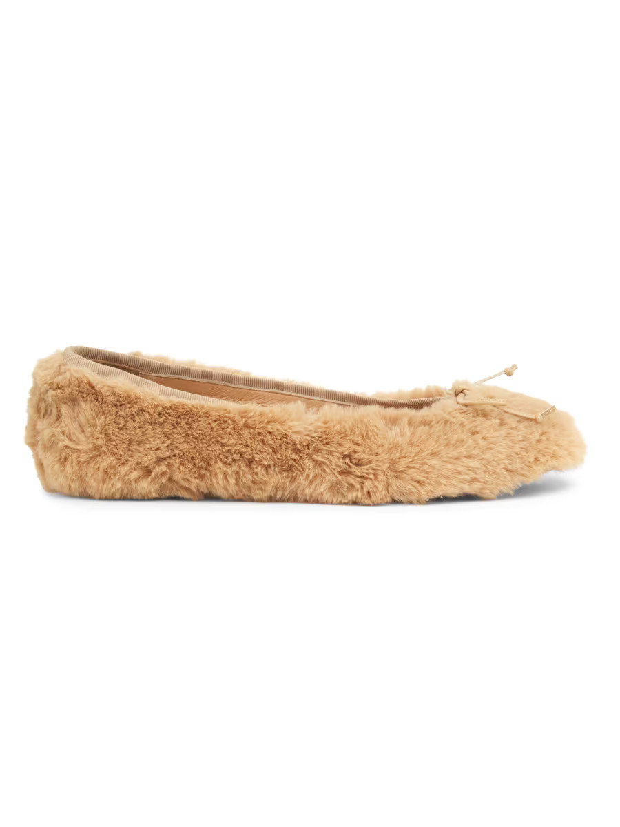 Odissì Lou Faux Fur Ballet Flats | Saks Fifth Avenue | Saks Fifth Avenue