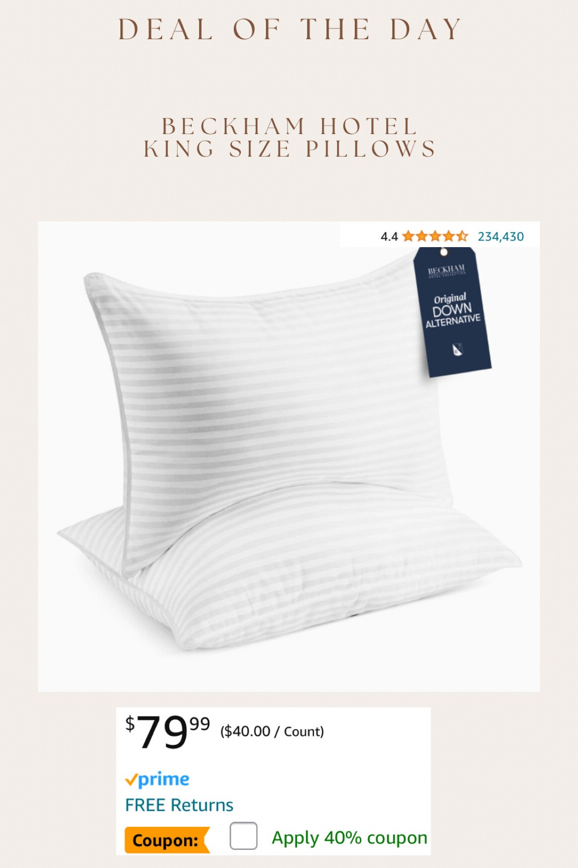 If you’re looking for budget friendly, high quality pillows - here you go!! I consistently hear the best things about these and they are 40% off right now! Making them only $24 a pillow 🙌🏻🙌🏻

#LTKhome #LTKsalealert #LTKCyberWeek