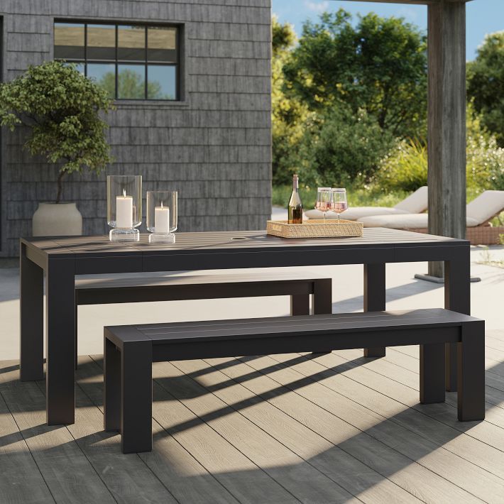 Telluride Aluminum Outdoor Expandable Dining Table (60"–85") | West Elm (US)