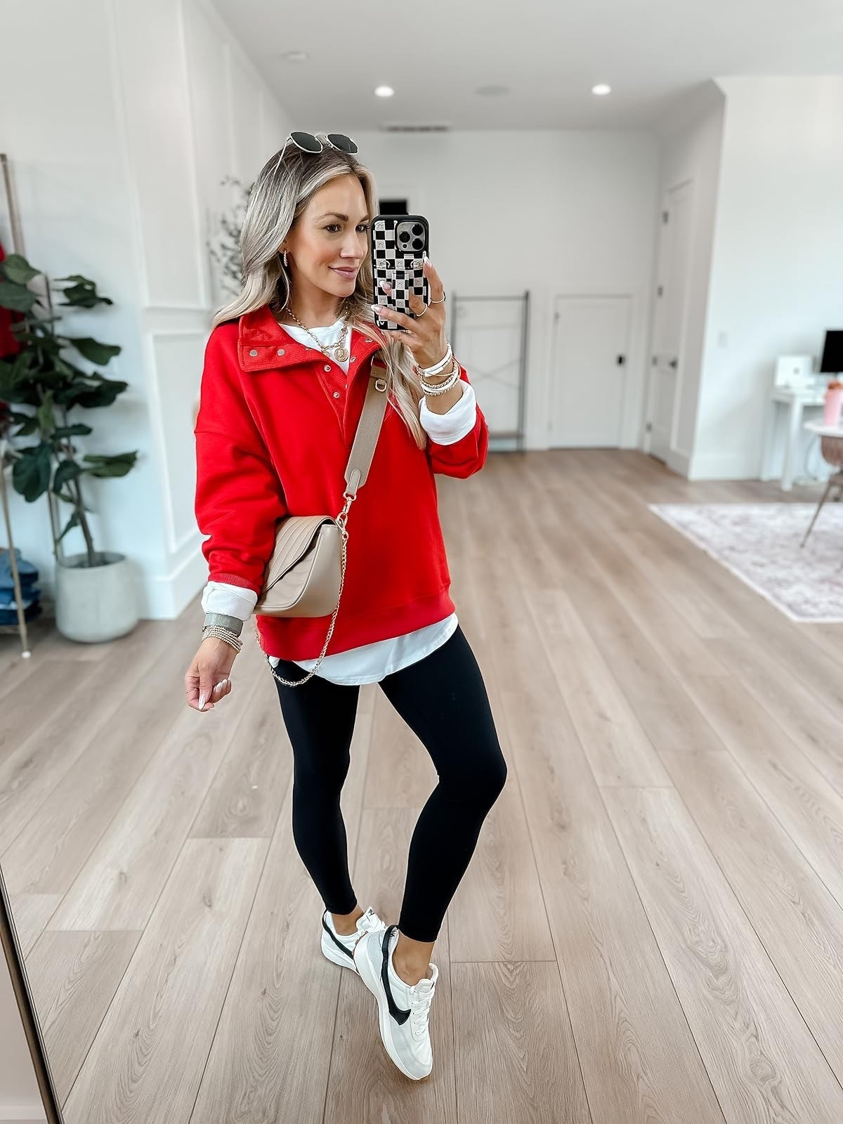 Amazon casual sweatshirt outfit // wearing a small in sweatshirt, small in tunic tee and xs in leggings. All run tts.

#LTKmomlife #LTKootd #LTKPetite