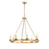 Jojospring Luisa 8-Light Glossy Brass Finish Metal Wagon Wheel Chandelier FD-7598-XTB | The Home Depot