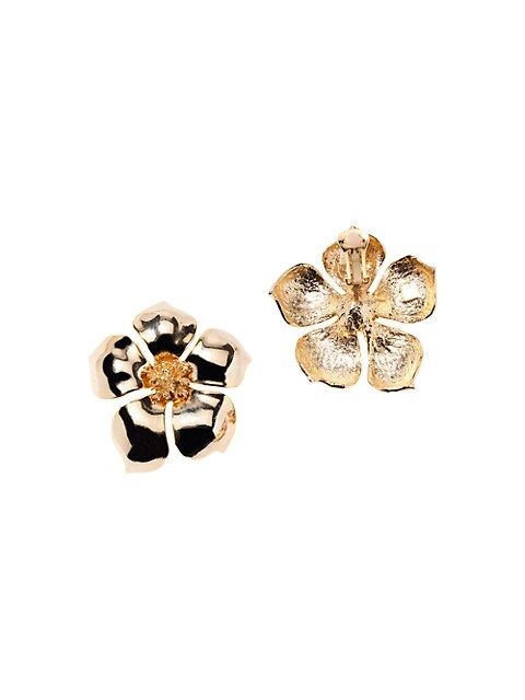 Goldtone Large Flower Clip-On Earrings | Saks Fifth Avenue