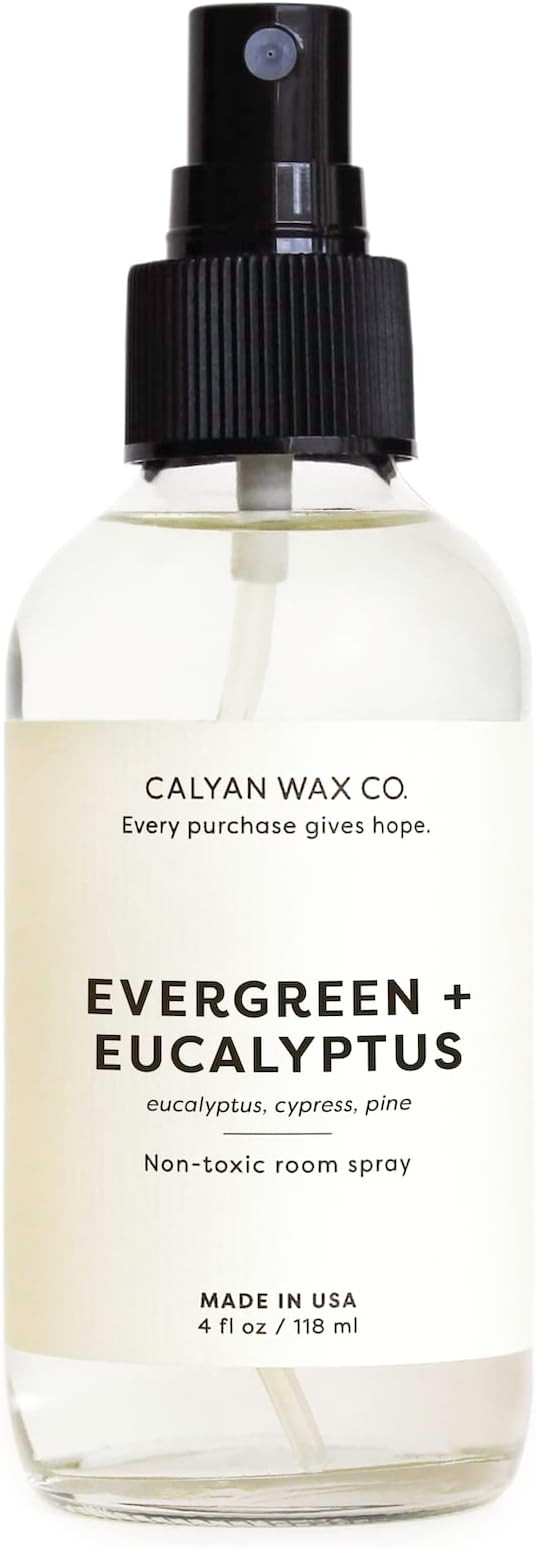Calyan Wax Co. Non Toxic Room Spray, Evergreen + Eucalyptus Air Freshener, Non Aerosol Natural Ro... | Amazon (US)